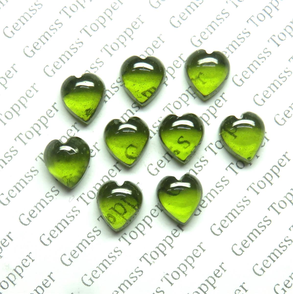 Moldavite 10x10 mm Heart Shape Cabochon